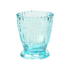 Recycled Blue Glass Candle Jars Ribbed 4OZ Small Coloured Glass Candle Holders