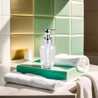 11OZ Crystal Glass Soap Dispenser Bottles Countertop Glass Jar Hand Soap