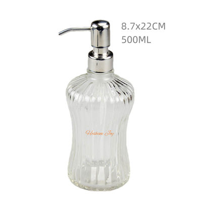 Bathroom Refillable Liquid Soap Dispenser Glass Hand And Dish Soap Dispenser Set