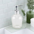 OEM 13oz Glass Soap Dispenser Bottles With Plastic Pump Versatile