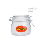 Customized 500ml Glass Jars Empty Glass Canister With Sealed Lid