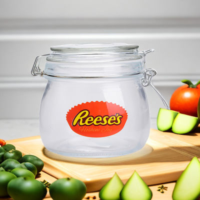 Customized 500ml Glass Jars Empty Glass Canister With Sealed Lid