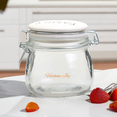 Home Empty Glass Jars With Ceramic Lids Airtight Canisters Style