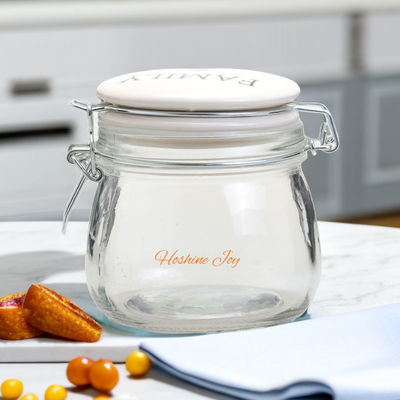 Home Empty Glass Jars With Ceramic Lids Airtight Canisters Style