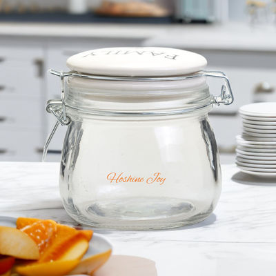 Home Empty Glass Jars With Ceramic Lids Airtight Canisters Style