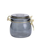 Black Kitchen Glass Storage Jars With Lids Leakproof 500ML Capacity