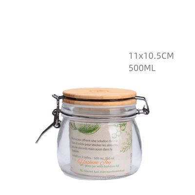 500ML Empty Glass Jars With Airtight Bamboo Lids Leakproof Design