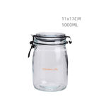 Empty Glass Food Canister Closure Airtight Clear Glass Canisters