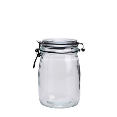 Empty Glass Food Canister Closure Airtight Clear Glass Canisters