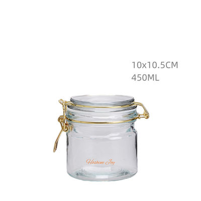 16oz Airtight Glass Canisters Glass Storage Jars With Clamp Lids