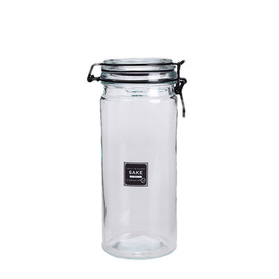 Kitchen Empty Glass Jars 1.5L Glass Food Storage Canister With Clip Lid