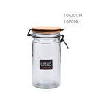 Empty Seasoning Glass Containers 1L Large Glass Jars With Bamboo Lids