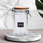 Empty Seasoning Glass Containers 1L Large Glass Jars With Bamboo Lids