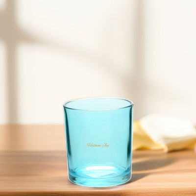 Blue Colored Glass Votive Candle Holders 11OZ OEM Soy Wax Candle Holder