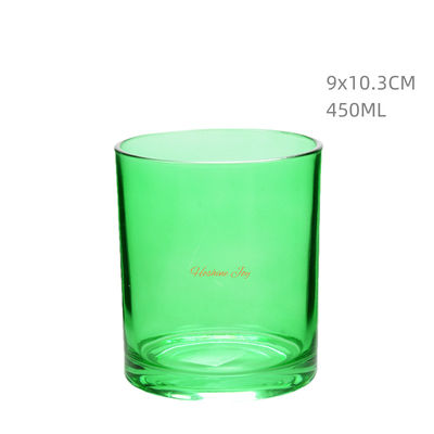 16OZ Green Glass Votive Candle Holders Jar Meticulously Handcrafted