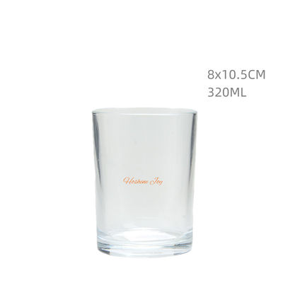 Transparent Empty Glass Candle Holders 320ML Glass Candle Making Jars