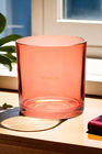 Orange Colored Glass Candle Jars For Making Candles 4 Inch Customized