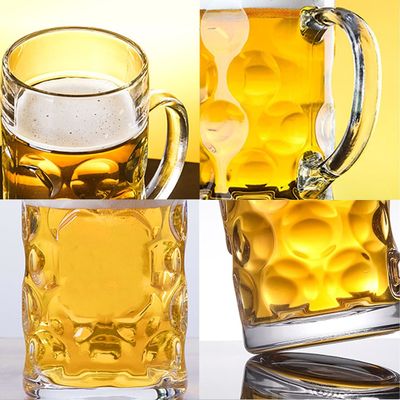 385ML Large Glass Beer Mug Clear Heavy Beer Glasses Cylindrical