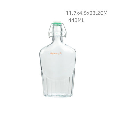 Reusable Glass Milk Bottles Container Swing Top 440ML Eco Friendly