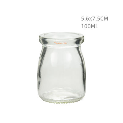 Versatile Reusable Glass Yogurt Jars For Pudding 100ML Capacity