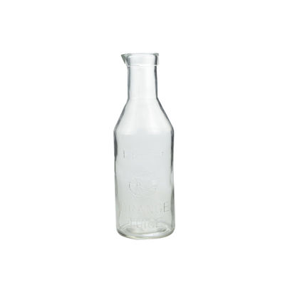 1 Liter Milk Glass Bottles Carafe Embossed Designed With Spout