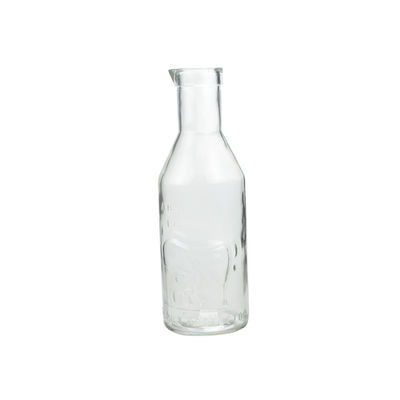 1 Liter Milk Glass Bottles Carafe Embossed Designed With Spout