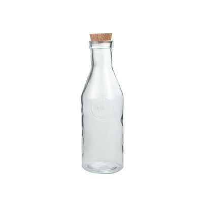 1 Liter Milk Glass Bottles Carafe Embossed Designed With Spout