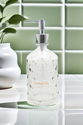 Clear Glass Soap Dispenser Bottles 500ML Capacity Screw On Closure Type