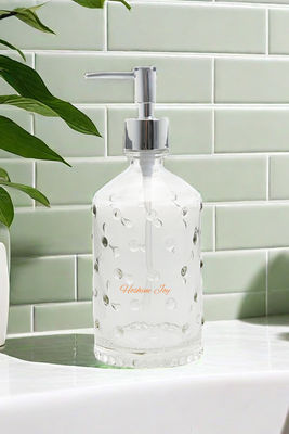 Clear Glass Soap Dispenser Bottles 500ML Capacity Screw On Closure Type