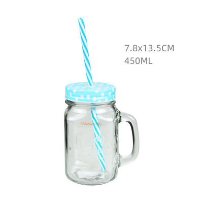 Glass Mason Beverage Jar With Airtight Lid Vintage Style Customized