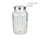 Cylinder Glass Iced Tea Dispenser With Spigot Vintage FDA Standard