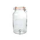 5.7L Clear Glass Beverage Dispenser With Lid Airtight PP Spigot