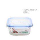 Non Toxic 500ML Glass Food Storage Containers With Locking Lids Leak Proof