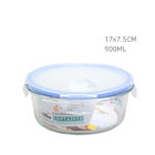 Round Food Storage Glass Jars Stackable Microwave Safe Glass Containers 900ML