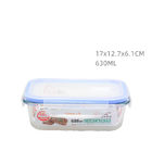 OEM Rectangular Glass Storage Containers Stackable 630ML FDA