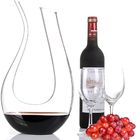 Clear Glass U Shape Wine Decanter Hand Blown 470ml Capacity FDA