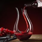 Clear Glass U Shape Wine Decanter Hand Blown 470ml Capacity FDA