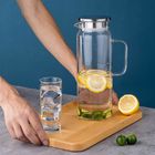 Transparent Glass Water Pitcher Container Large BPA Free Dishwasher Safe