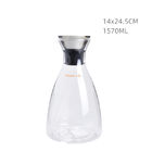 BPA Free 55oz Clear Glass Pitcher With Stainless Steel Lid FDA Standard