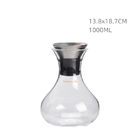 Big Belly Glass Water Pitcher 1000ML Glass Jug With Spout Stainless Steel