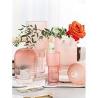 H18cm Modern Decorative Glass Vase for Flowers Transparent Home Office Decor