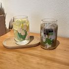 400ml Tall Water Glass Tumbler with Straw and Lid Elegant Tumbler Water Glass