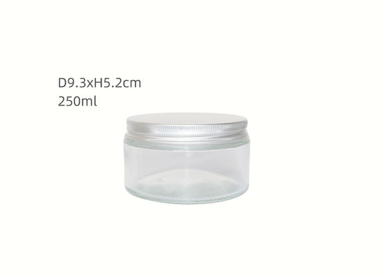 250ml Customizable Transparent Glass Jars with Screw-On Lid and Hot Stamping Logo