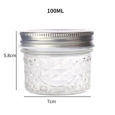 100ml Transparent Glass Jars with Custom Logo Designs and Easy Screw On Lid for Various Packaging Needs