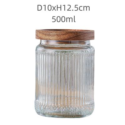 500ml Rimmed Glass Jars For Kitchen Airtight Storage Design Carton Packaging