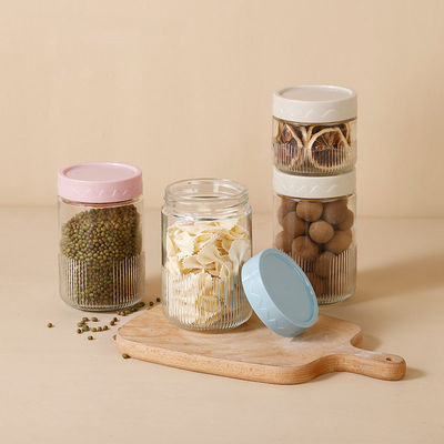 500ml Food Storage Jars with Colorful Lids BPA Free Reusable Leakproof