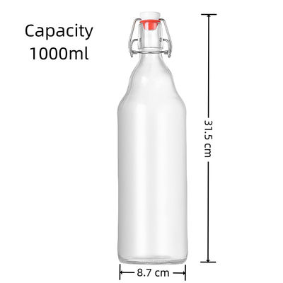 1000ml Clear Reusable Vintage Glass Milk Jars with Leak Proof Design Dishwasher Safe Reusable ML Capacity