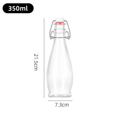 350ML Clear Glass Milk Bottles With Leak Proof Design Dishwasher Safe Reusable