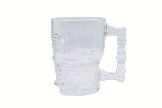 520ml Hoshine Joy Large Water Glass Cups with Handles Clear Skull