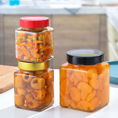 Customized Logo Glass Storage Empty Jars  With Lids Regular Mouth For Meal Prep Food Storage